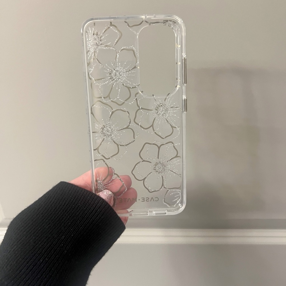 Case-Mate Floral Gems Clear Case For Samsung Galaxy S24 | Gold & Silver Design - Picture 3 of 5